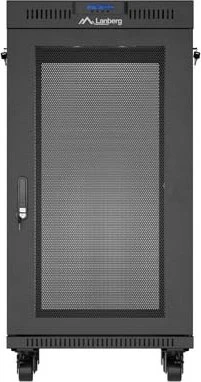 Lanberg 19" Rackschrank 22HE, LCD, freistehend, Flat Pack, V2, Gitternetztür, IP20, RAL 9004, 600mm tief