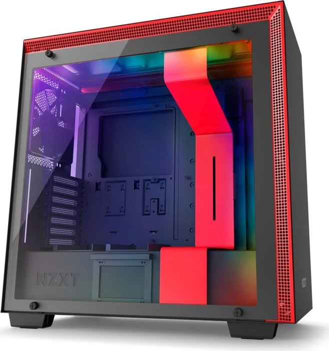 NZXT H700i schwarz/rot, Glasfenster