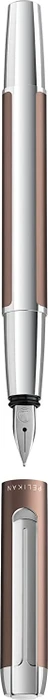 Pelikan Pura P40 mokka/silber, rechte Hand, breit, Geschenkbox