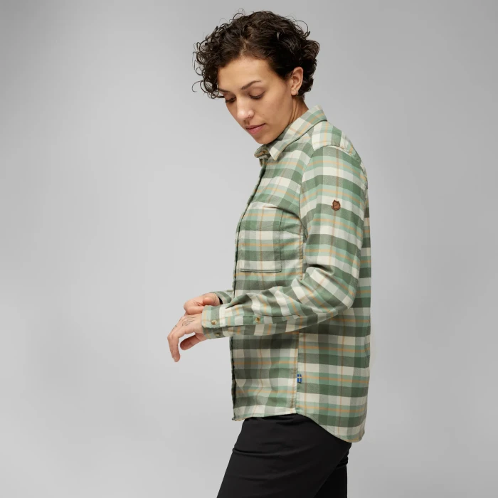 Fjällräven Singi Fjäll Hemd langarm patina green/chalk white (Damen)
