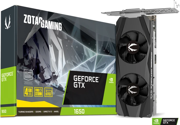 Zotac Gaming GeForce GTX 1650 Low Profile, 4GB GDDR5, DVI, HDMI, DP