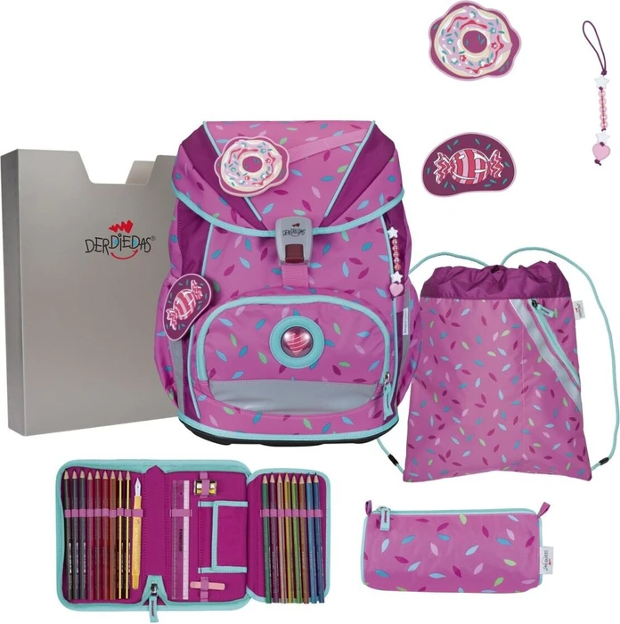 DerDieDas ErgoFlex Superlight Sweet Sprinkles Schulrucksack-Set, 5-tlg.