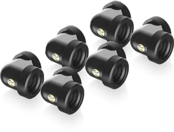 Raijintek Pelias D160906 90° 16mm Hard Tube Fitting, schwarz, 6er-Pack