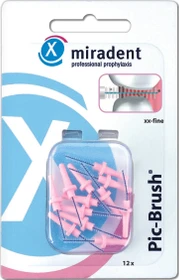 Miradent Pic-Brush Ersatz Interdentalbürste xx-fine pink, 12 Stück