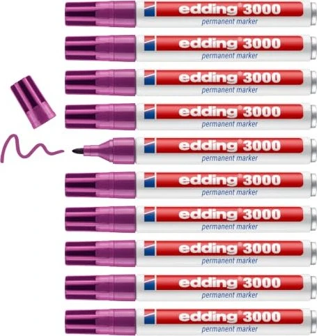 edding 3000 Permanentmarker rotviolett, 10er-Pack