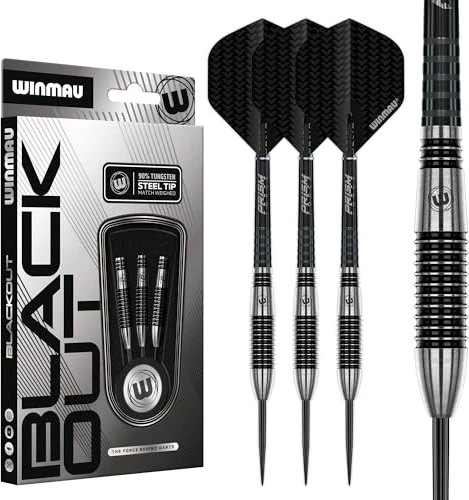 Winmau Blackout Torpedo Steeltip Dartpfeil Set 26g