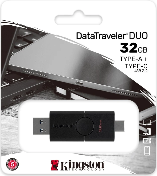 Kingston DataTraveler Duo 32GB, USB-A + USB-C, USB 3.2 Gen 1×1
