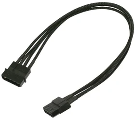 Nanoxia 4-Pin-Molex Verlängerung 30cm, einzeln gesleeved schwarz (NX4PV3E)
