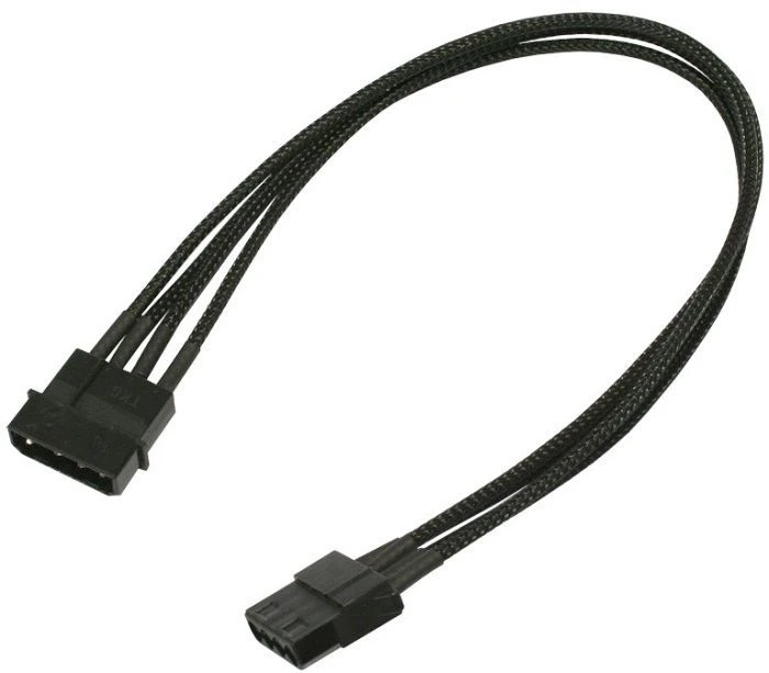 Nanoxia 4-Pin-Molex Verlängerung 30cm, einzeln gesleeved schwarz