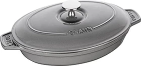 Zwilling Staub Auflaufform mit Deckel oval 23x17cm graphit grau