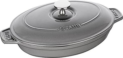Zwilling Staub Auflaufform mit Deckel oval 23x17cm graphit grau