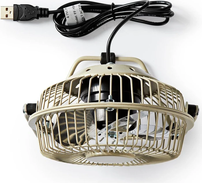 Nedis FNDK1GY10 USB Mini Tischventilator aus Metall 10cm grau