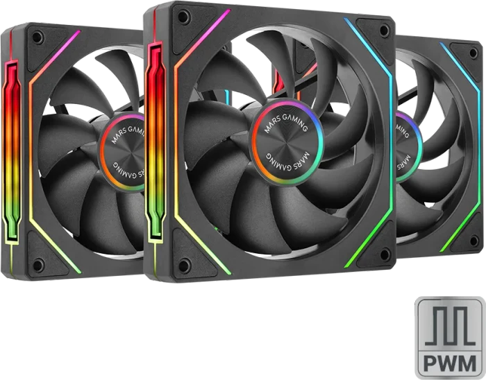 Mars Gaming MF-Linkfinity Kit 2, schwarz, LED-Steuerung, 120mm, 3er-Pack