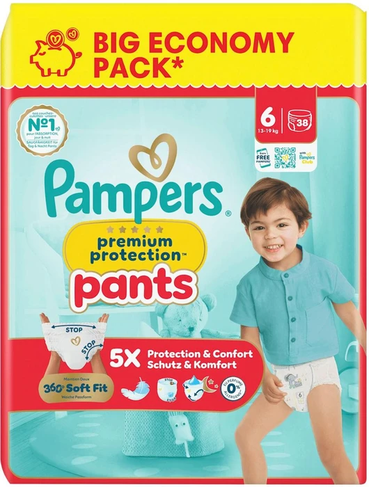 Pampers Premium Protection Pants Gr.6 Einwegwindel, 13-19kg, 38 Stück