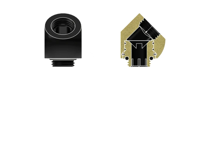 Thermal Grizzly DeltaMate Rotary 45°-Verbinder G1/4", schwarz