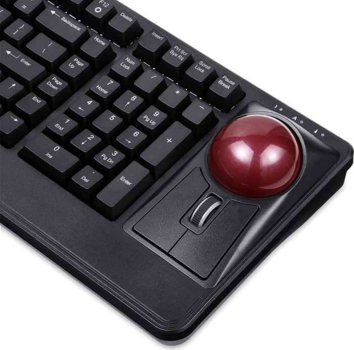 Perixx Periboard-322 Large Trackball Mechanical Backlit Keyboard schwarz, Kailh BROWN, USB, US