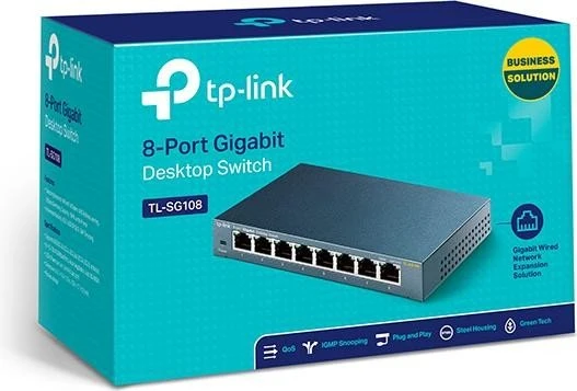 TP-Link TL-SG108 Desktop Gigabit Switch, 8x RJ-45
