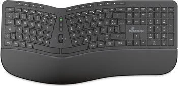 MediaRange Wireless Ergonomic Multimedia Keyboard with Scroll-Wheel, schwarz, USB, DE