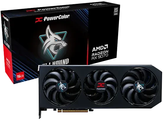 PowerColor Hellhound Radeon RX 9070, 16GB GDDR6, HDMI, 3x DP