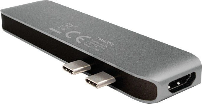 LogiLink 2x Thunderbolt 3 auf USB-C/USB-A Multiport Adapter, silber