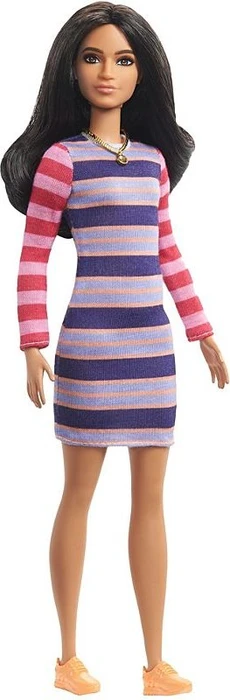 Mattel Barbie - Fashionistas Puppe im bunt gestreiften Kleid