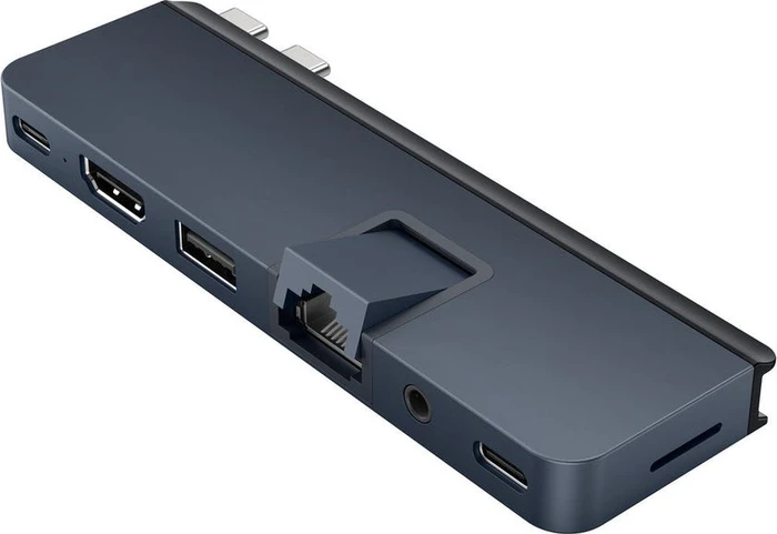 Targus HyperDrive DUO PRO 7-in-2 USB-C Hub - Midnight Blue, 2x USB4 [Stecker]