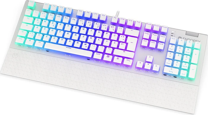 Endorfy Omnis Pudding, Onyx White, PBT, LEDs RGB, Kailh BROWN, USB, DE