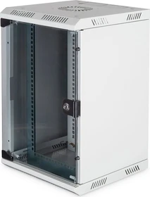 Digitus Komi-Wandgehäuse 19"/10" Wandschrank 10HE, Sicherheitsglastür, IP2X, grau, 350mm tief