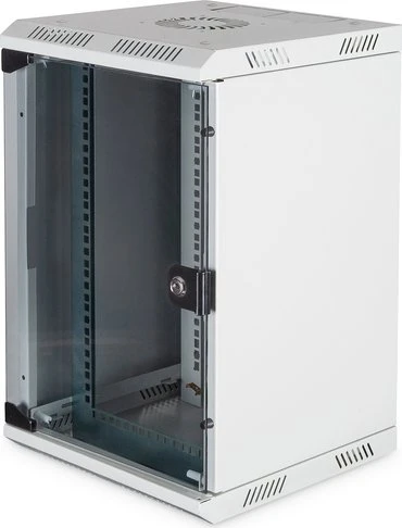 Digitus Komi-Wandgehäuse 19"/10" Wandschrank 10HE, Sicherheitsglastür, IP2X, grau, 350mm tief