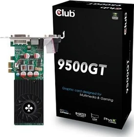 Club 3D GeForce 9500 GT low profile, 512MB DDR3, VGA, DVI, S-Video