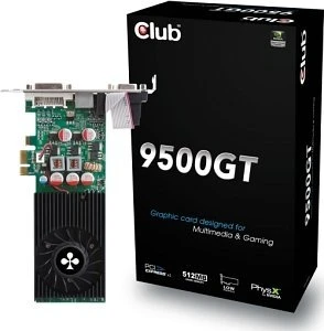 Club 3D GeForce 9500 GT low profile, 512MB DDR3, VGA, DVI, S-Video