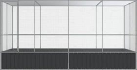 vidaXL Voliere, silber/grau, 418x212x207cm