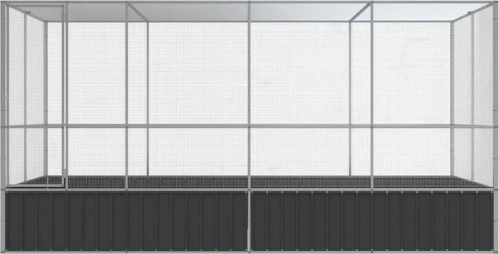 vidaXL Voliere, silber/grau, 418x212x207cm