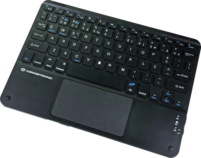 Conceptronic TOBIN01BPT 10-Zoll-Bluetooth-Tastatur mit Touchpad, Bluetooth, PT