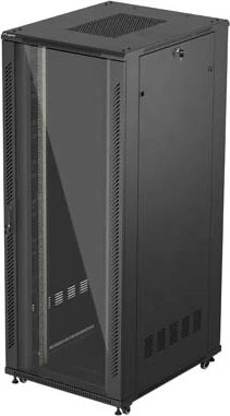 Lanberg 19" Rackschrank 42HE, freistehend, Flat Pack, Gitternetztür, IP20, RAL 9004, 1000mm tief