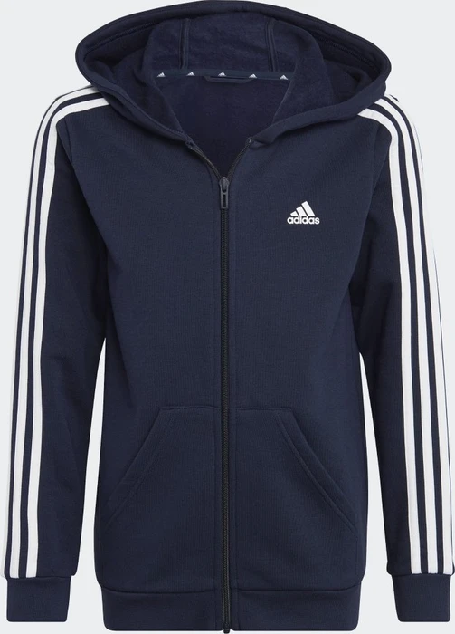 adidas Essentials 3-Streifen Fleece Hoodie legend ink/white (Junior)