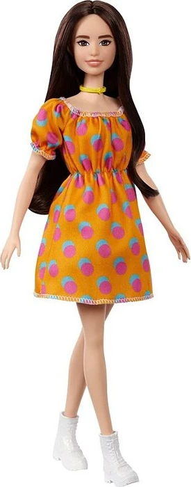Mattel Barbie - Fashionistas Puppe im schulterfreien Polka-Dot Kleid