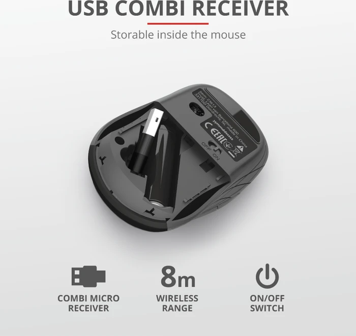 Trust Duco Dual Connect Wireless Mouse schwarz, USB