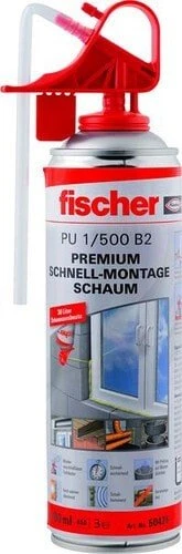 fischer PU Pro 500 B2 Schnellmontageschaum, 500ml