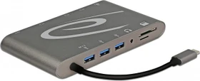 DeLOCK USB Type-C 3.1 Docking Station 4K dunkelgrau, USB-C 3.0 (87297)