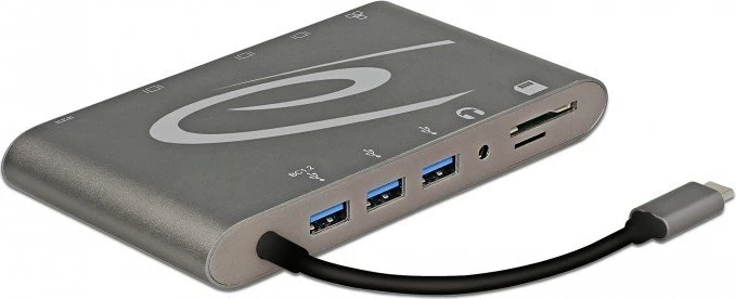 DeLOCK USB Type-C 3.1 Docking Station 4K dunkelgrau, USB-C 3.0