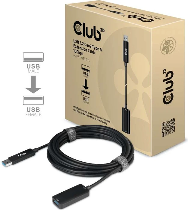 Club 3D USB 3.1 Verlängerungskabel, USB-A 3.1 Stecker auf USB-A 3.1 Buchse, 5m