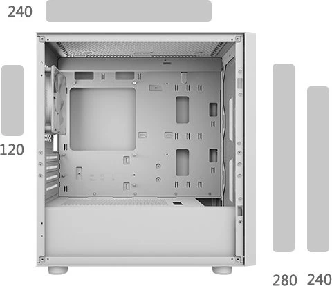 Cougar Uniface Mini RGB White, weiß, Glasfenster