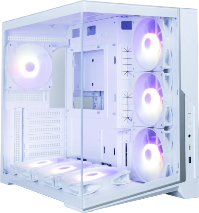 Zalman D40 White, weiß, Glasfenster