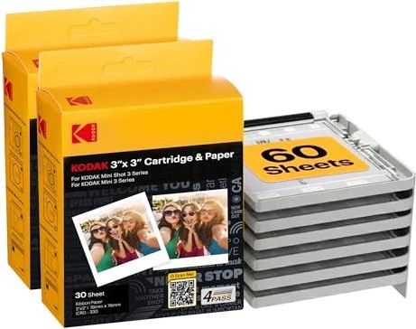 Kodak Instant Print ZINK Fotopapier weiß, 76x76mm, 60 Blatt