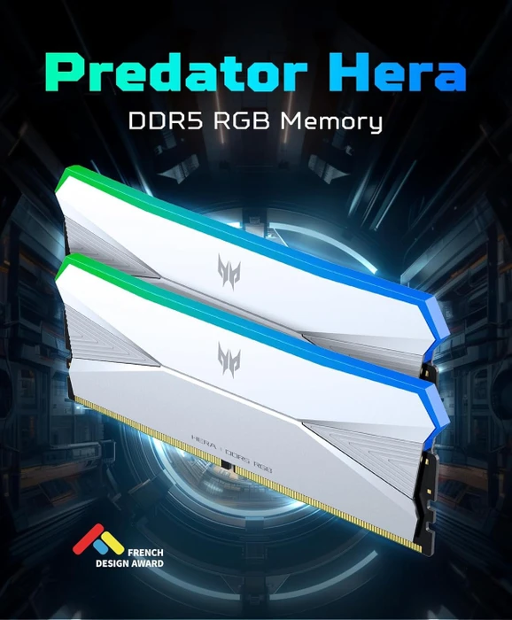 Acer Predator Hera RGB silber UDIMM 48GB Kit, DDR5-8000, CL40-48-48-128, 1RX8