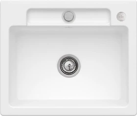 Villeroy & Boch Siluet 60 S Einbau Becken mittig mit Ablauffernbedienung stone white