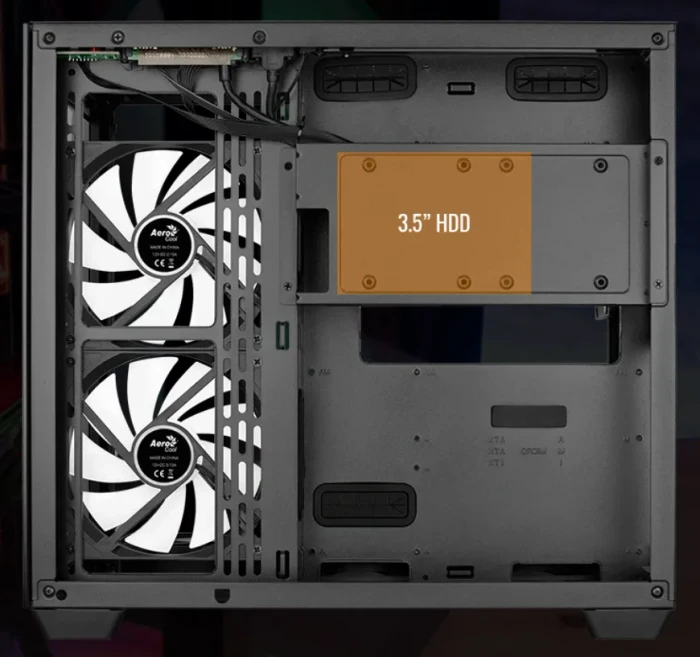 AeroCool Dryft [V1], Lüfter LED Fixed RGB, Glasfenster
