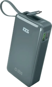 SBS Mobile Power Bank 10000mAh USB-C-Kabel hellblau