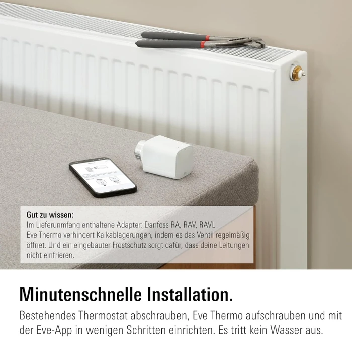 Eve Thermo 2025 (5. Generation/Matter) Heizkörperthermostat, Heizungssteuerung, 2er-Pack